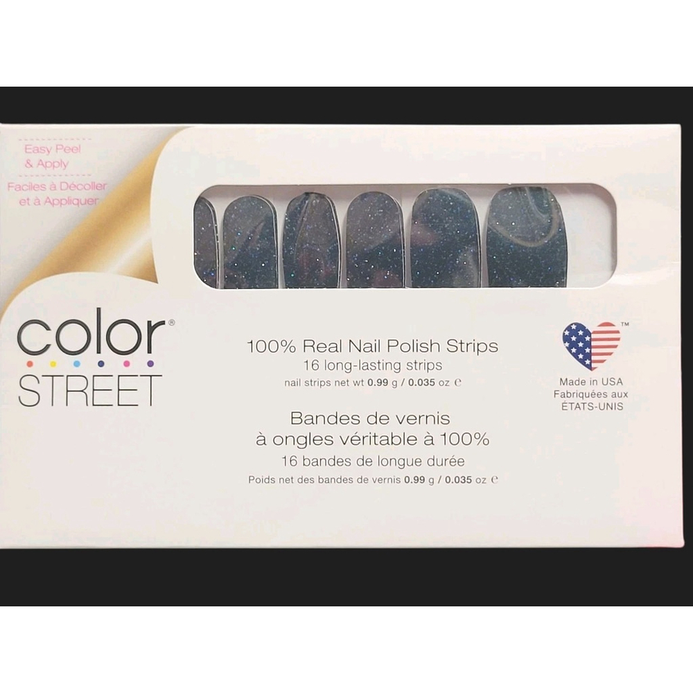 NEW color Street Nail Polish Strips "Scot Topic" green black sparkles